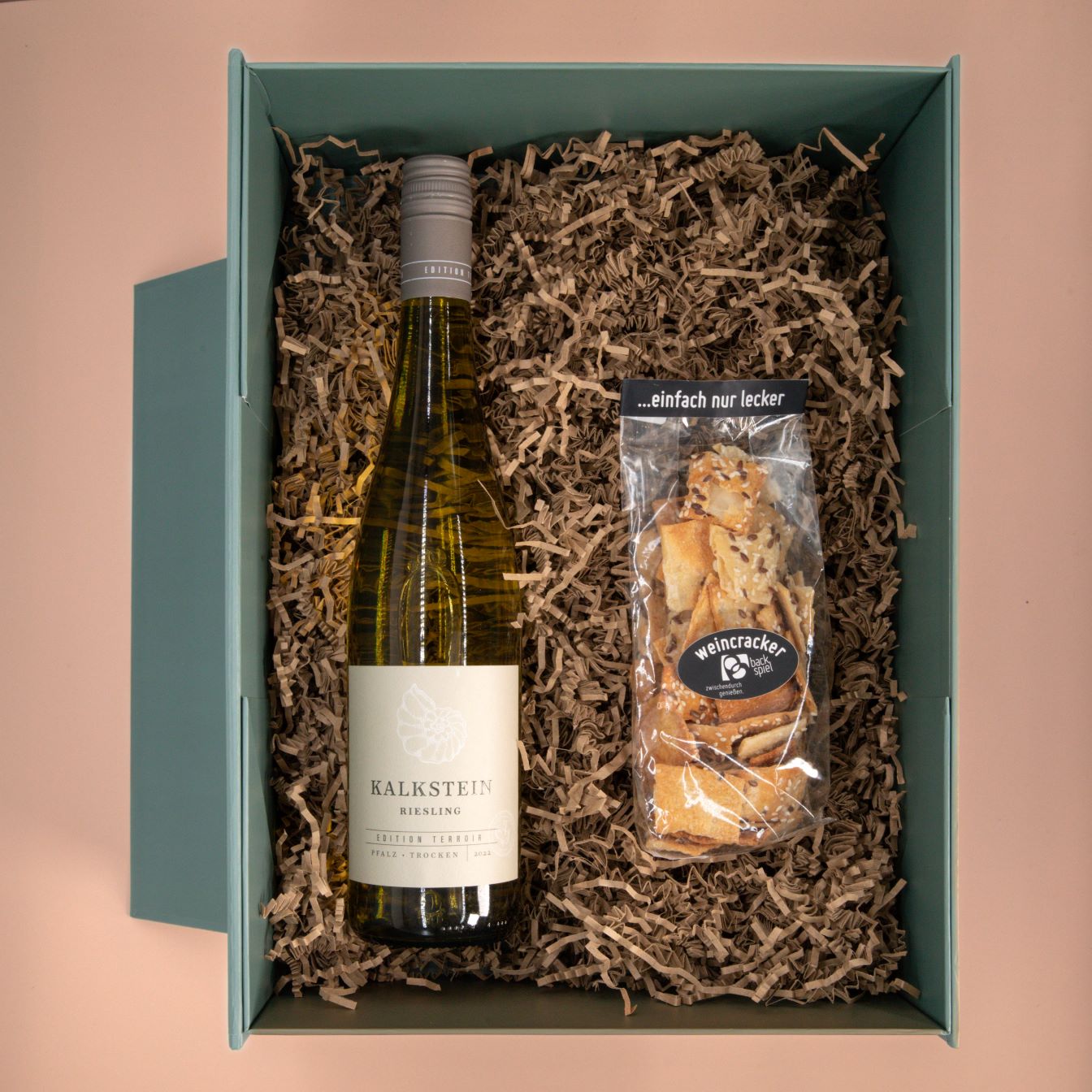 Weinbox Riesling mit Cracker