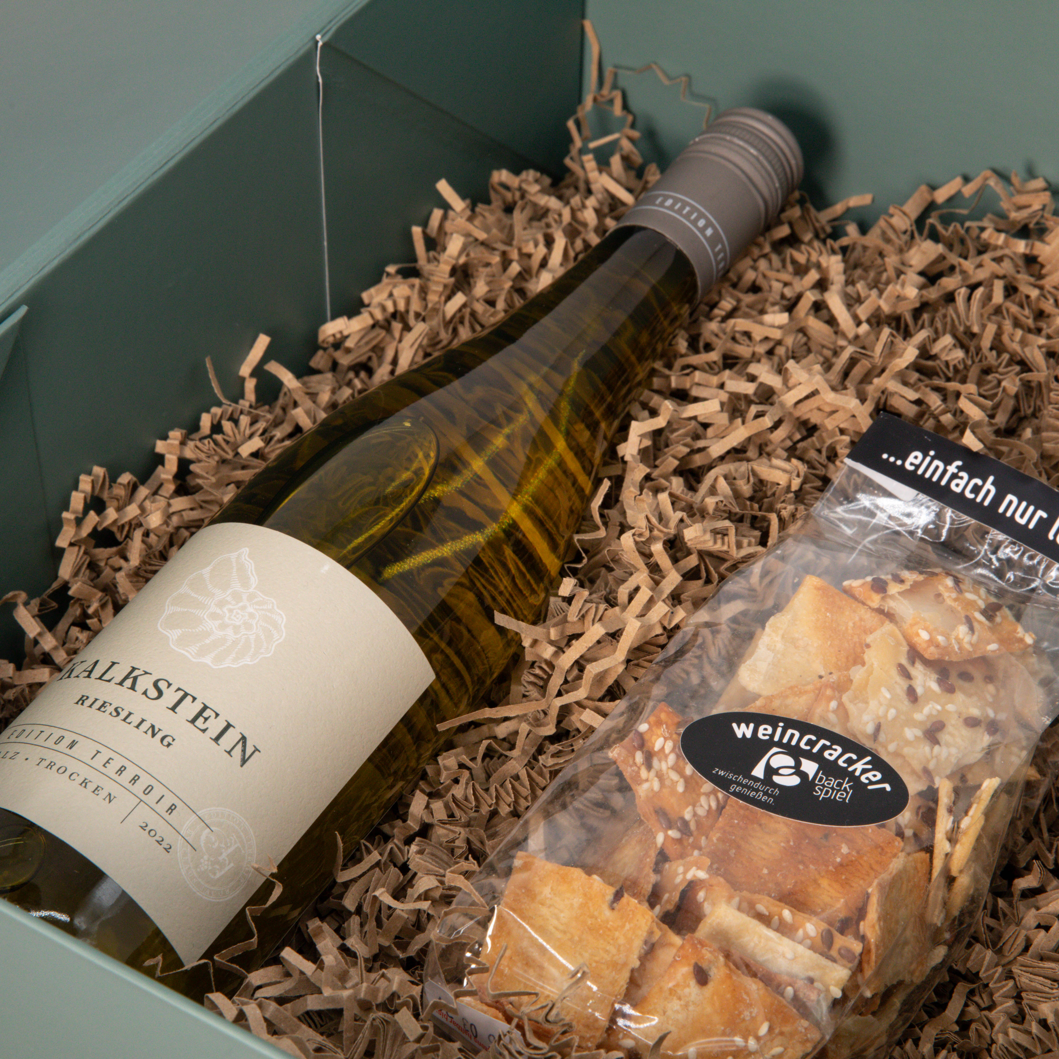 Weinbox Riesling mit Cracker
