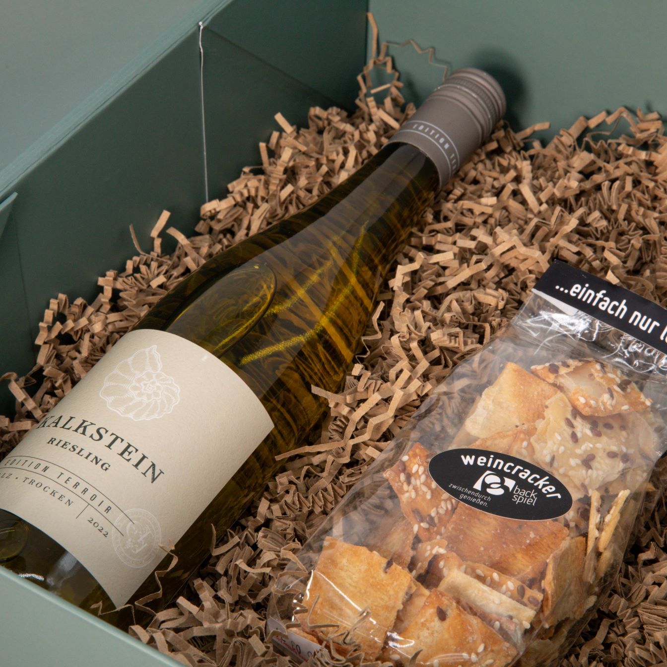 Weinbox Riesling mit Cracker
