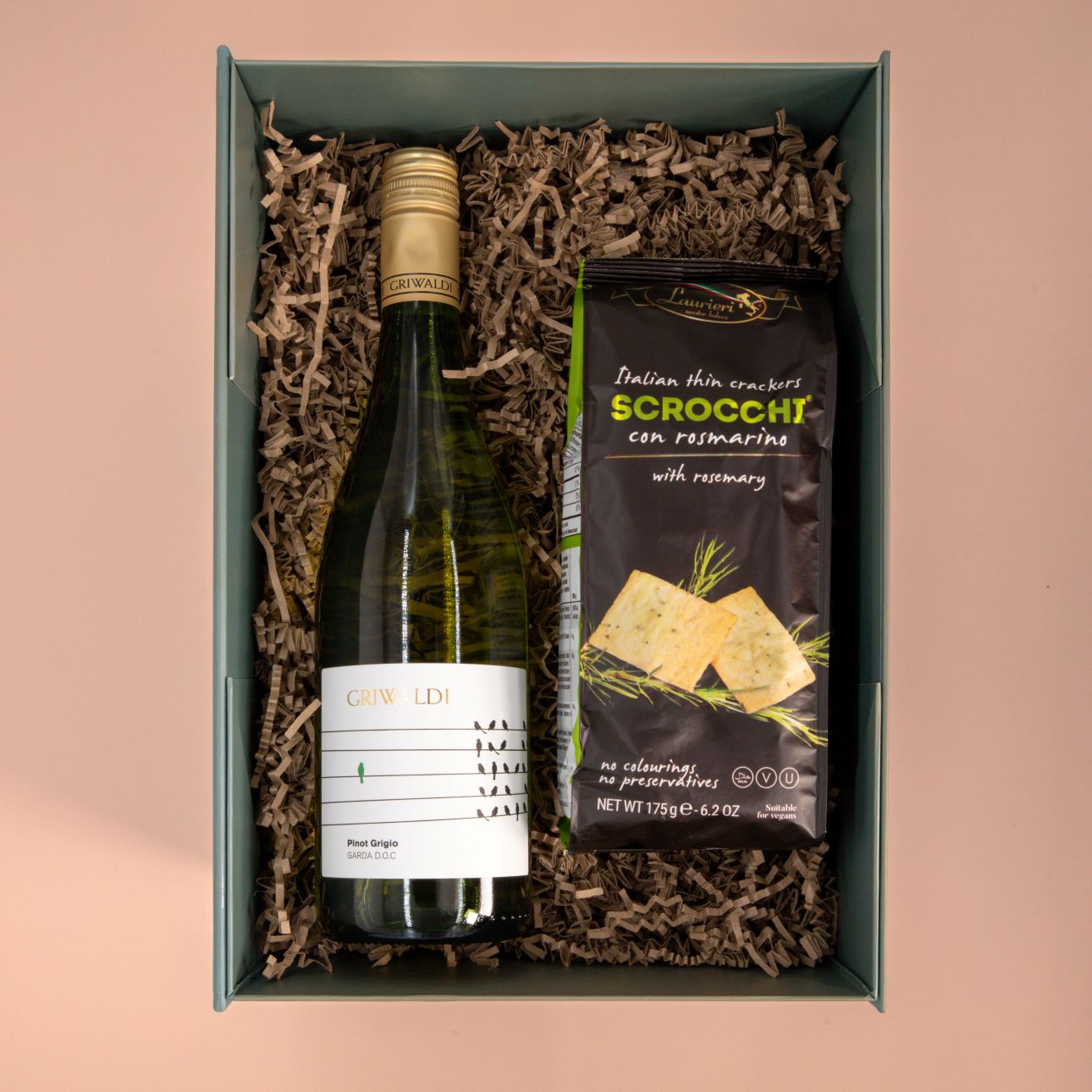 Weinbox Pinot Grigio mit Scrocchi Rosmarino